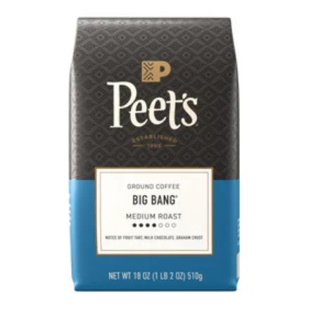 Peet’s Coffee Ground Medium Roast, Big Bang, 10.5 oz
